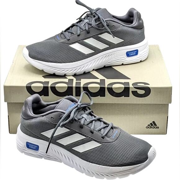 adidas Men’s Cloud foam Comfy Everyday Shoes Grey White Size 9 NEW in Box - Picture 1 of 10